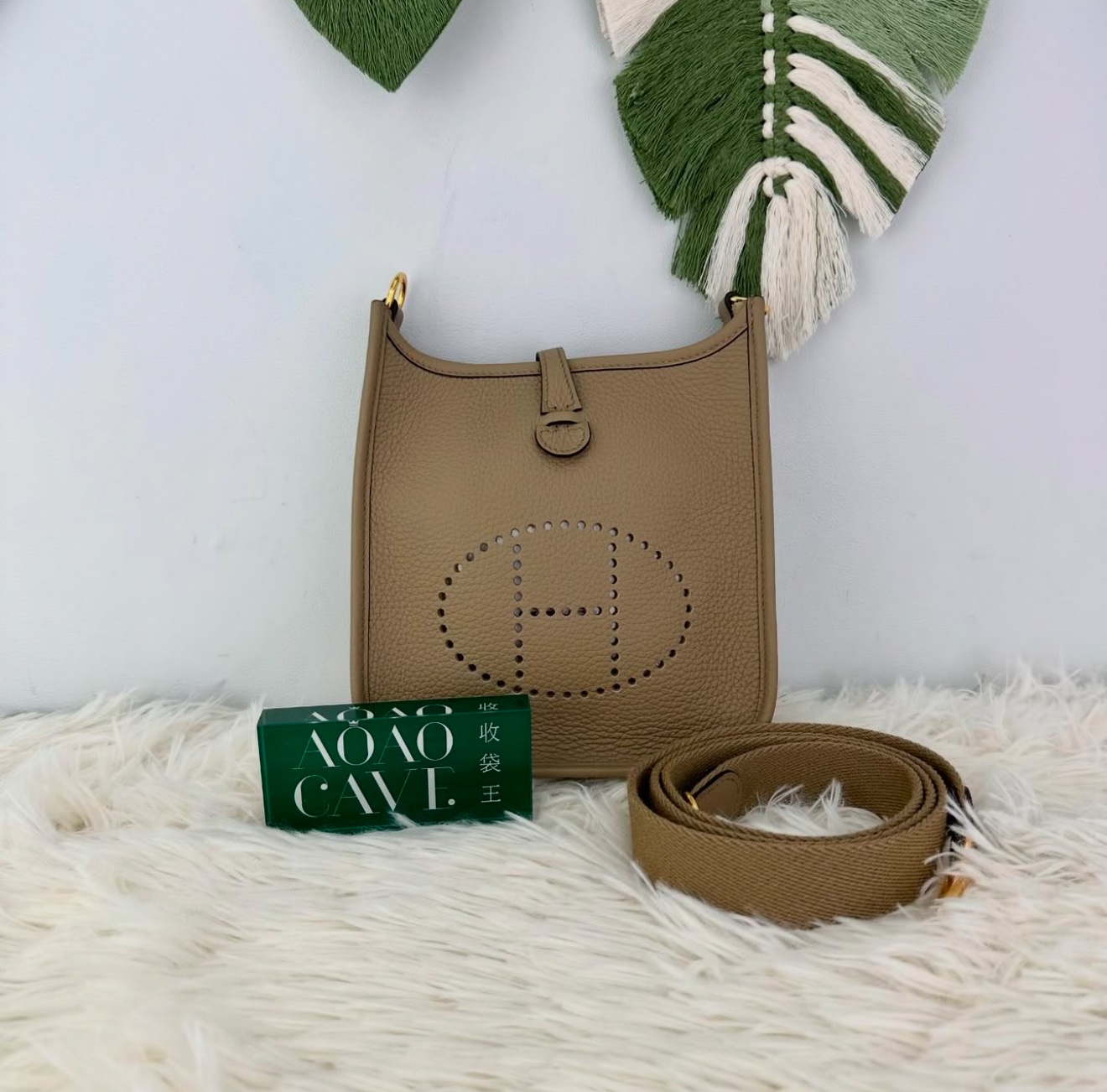 Hermes 閑置品🌟 Mini Evelyne 馬爾法米色 B Stamp 2024年 全套有單