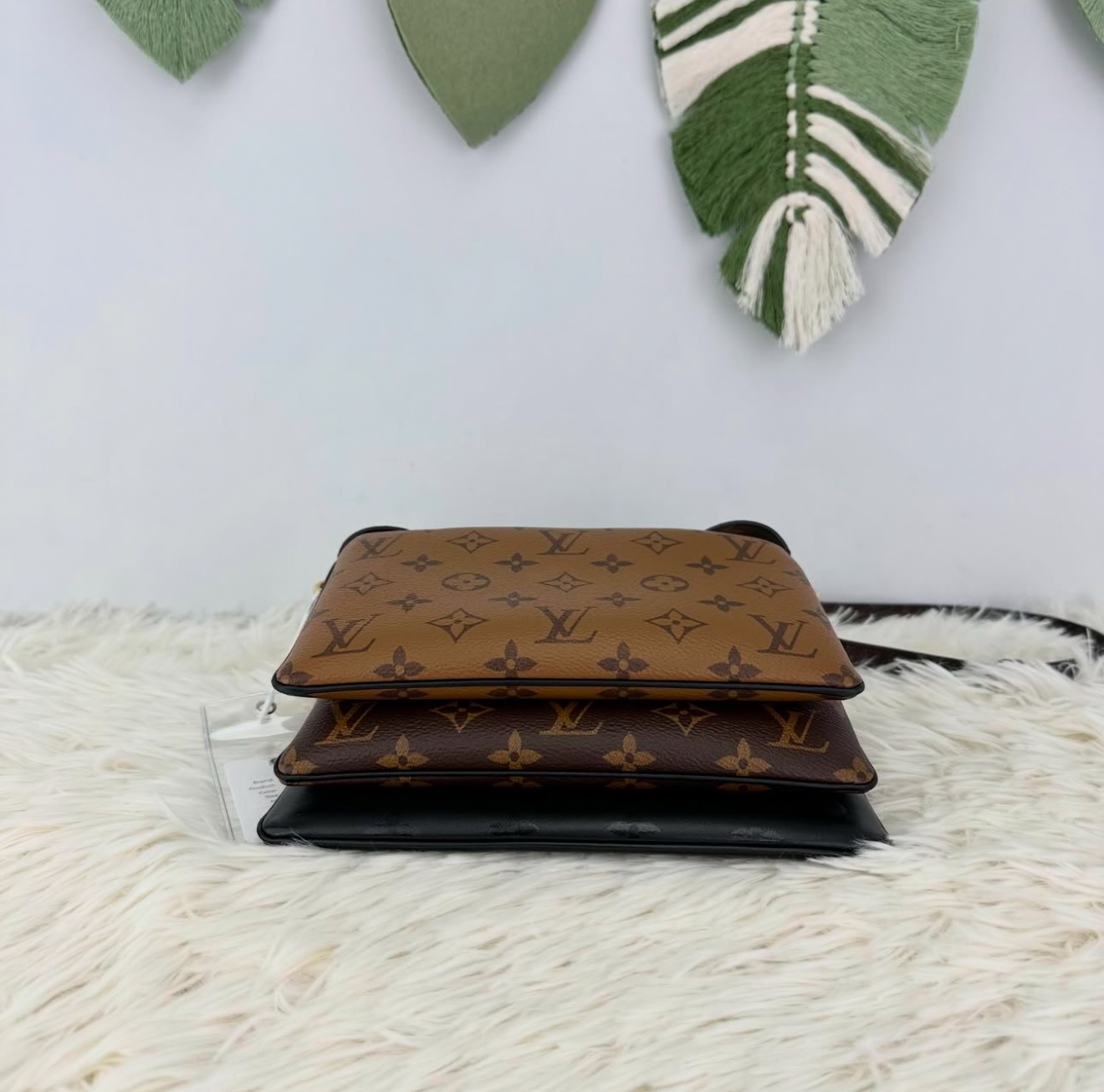 LV 老花拼色 Pouche 三合一 晶片款 單肩斜挎包