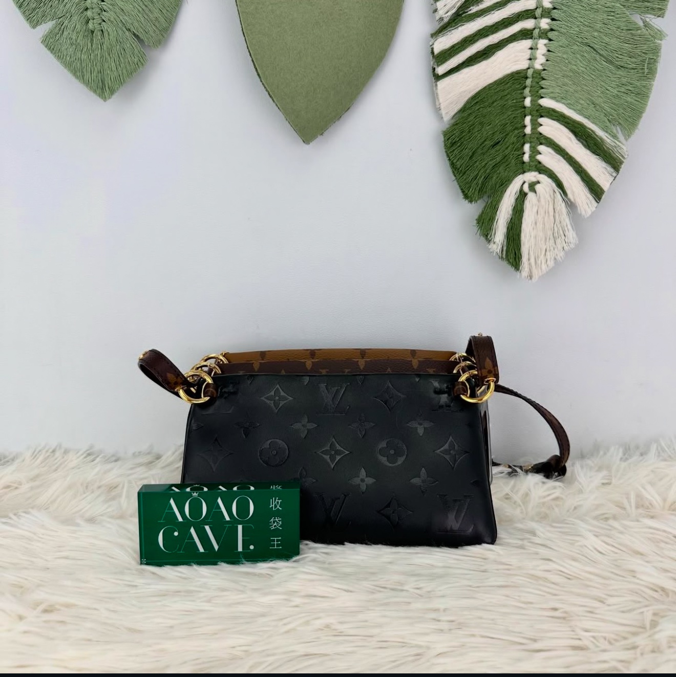 LV 老花拼色 Pouche 三合一 晶片款 單肩斜挎包