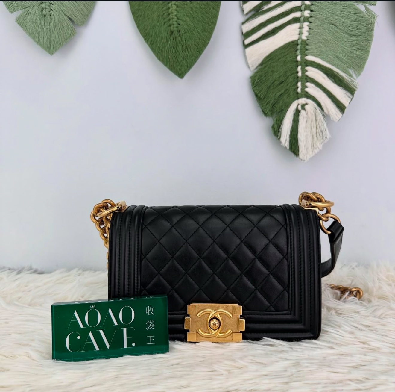 Chanel LEBOY Small 黑金羊皮 單肩斜肩包 全套有單